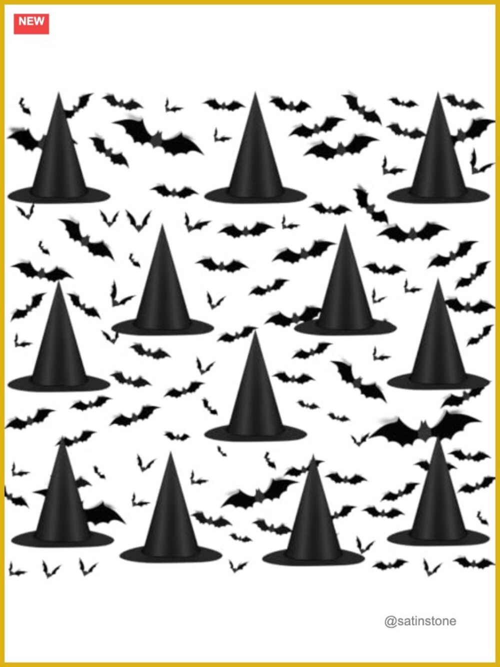 Halloween Witch Hat Hanging Decorations with Nylon Cord & Bat Stickers - 12